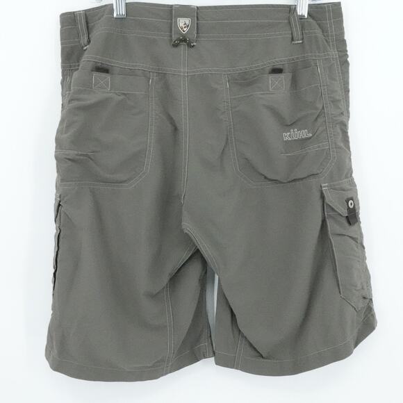 Kuhl Cargo Shorts Mens 32 Gray Quick Dry Hiking Outdoor Stretch Utility Pockets - Picture 2 of 15
